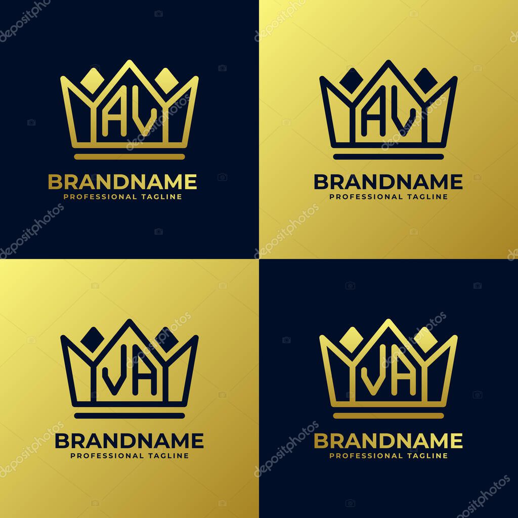 Letter AV and VA Home King Logo Set, suitable for business with AV or VA initials.