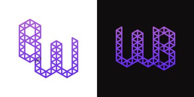 BW ve WB Polygon Logo Set harfleri, BW ve WB baş harfleriyle çokgen ile ilişkili işler için uygundur.