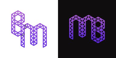 BM ve MB Polygon Logo Set harfleri, BM ve MB baş harfleriyle çokgen ile ilgili işler için uygundur.