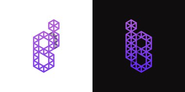 BI ve IB Polygon Logo Seti, BI ve IB harfleri ile çokgen ilişkili işler için uygundur.
