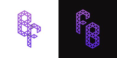 BF ve FB Polygon Logo Kümesi, BF ve FB baş harfleriyle çokgen ile ilişkili işler için uygundur.
