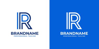 IR veya RI baş harfleri ile iş yapmak için uygun olan IR Hattı Monogram Logosu.