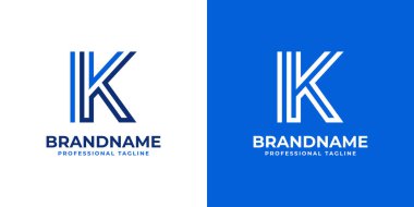 IK Satır Monogram Logosu, IK veya KI harfleri ile iş yapmak için uygun.
