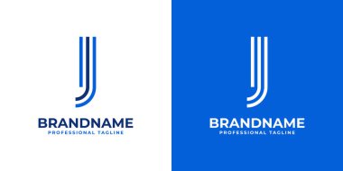 IJ Line Monogram Logosu, IJ veya JI baş harfleri ile iş için uygun.