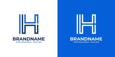 Harf IH Line Monogram Logosu, IH veya HI harfleri ile iş yapmak için uygun.