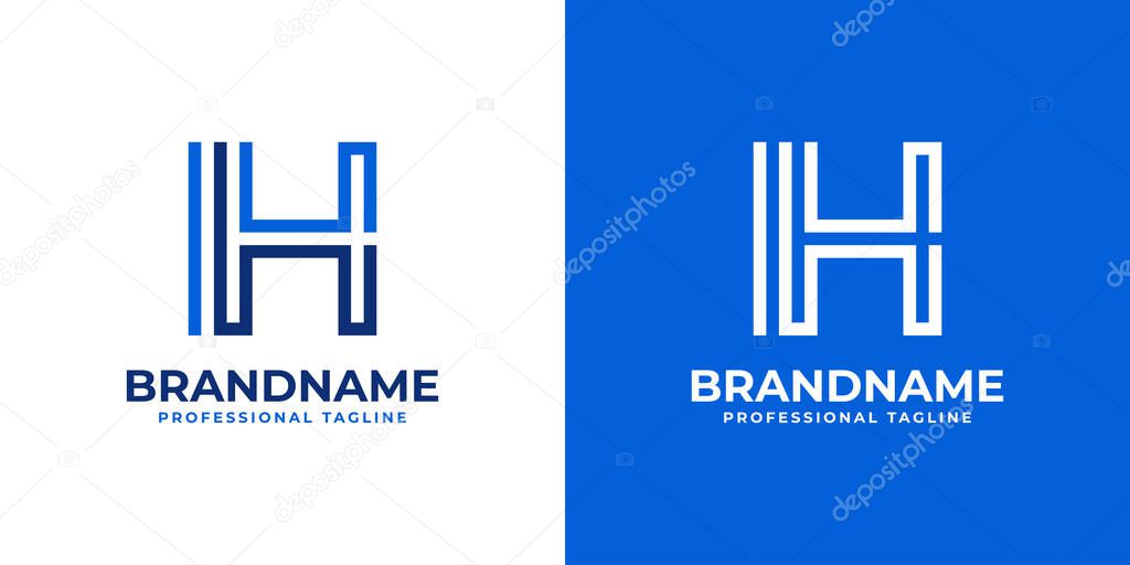 Letter IH Line Monogram Logo, suitable for business with IH or HI initials.