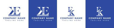EK ve KE Sütun logosu, KE veya EK ile ilgili iş için uygun.
