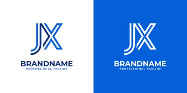 Harf JX Line Monogram Logosu, JX veya XJ baş harfleri ile iş yapmak için uygun.