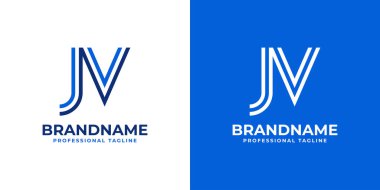 JV Line Monogram Logosu, JV veya VJ baş harfleri ile iş yapmak için uygun.