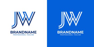 JW Satır Monogram Logosu, JW veya WJ baş harfleri ile iş yapmak için uygun.