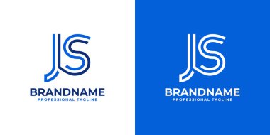JS Satır Monogram Logosu, JS veya SJ baş harfleri ile iş için uygun.