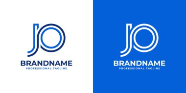 JO Line Monogram Logosu, JO veya OJ baş harfleriyle iş yapmak için uygun..