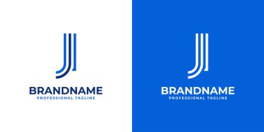 JI Line Monogram Logosu, JI veya IJ baş harfleri ile iş yapmak için uygun.