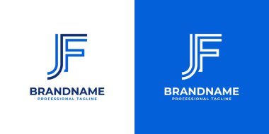 JF Satır Monogram Logosu, JF veya FJ baş harfleri ile iş yapmak için uygun.