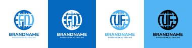 Harf FN ve NF Globe Logo Seti, FN veya NF baş harfleriyle başlayan her iş için uygundur..