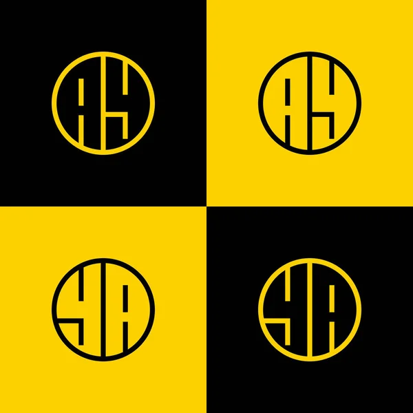 Yksinkertainen Letter Circle Logo Set Sopii Liiketoimintaan Tai Alkuperäisen — vektorikuva