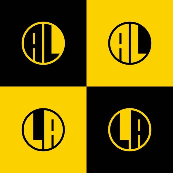 Απλό Και Letter Circle Logo Set Κατάλληλο Για Επιχειρήσεις Αρχική — Διανυσματικό Αρχείο