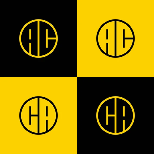 Basit Harf Çemberi Logosu Seti Veya Başlangıcında Için Uygundur — Stok Vektör
