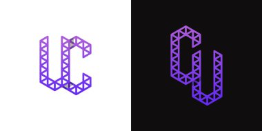 CU ve CU Polygon Logo Kümesi, CU ve UC harfleri ile çokgen ilişkili işler için uygundur.