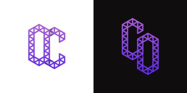 CO ve CO Polygon Logo Kümesi, CO ve OC harfleri ile çokgen ilişkili işler için uygundur.