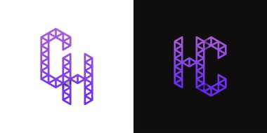 CH ve CH Polygon Logo Set harfleri, CH ve HC baş harfleriyle çokgen ile ilgili işler için uygundur.