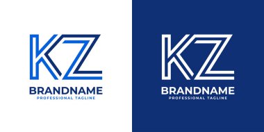 KZ Satır Monogram Logosu, KZ veya ZK baş harfleri ile iş yapmak için uygun.