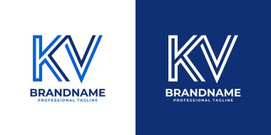 KV Satır Monogram Logosu, KV veya VK baş harfleri ile iş yapmak için uygun.