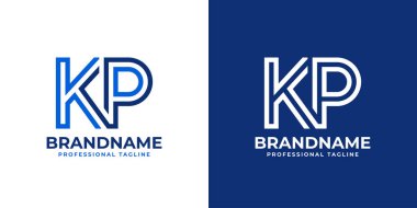 KP Satır Monogram Logosu, KP veya PK baş harfleri ile iş yapmak için uygun.