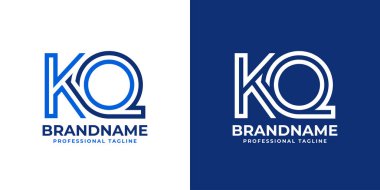 KQ Satır Monogram Logosu, KQ veya QK baş harfleri ile iş yapmak için uygun.