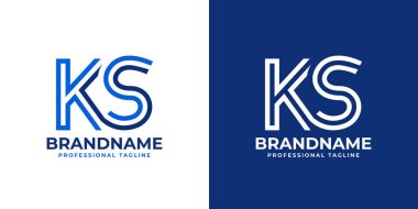 KS Satır Monogram Logosu, KS veya SK baş harfleri ile iş için uygun.