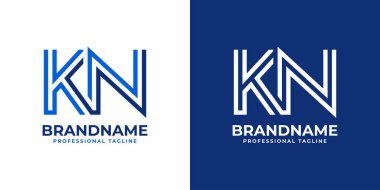 KN Satır Monogram Logosu, KN veya NK baş harfleri ile iş yapmak için uygun.