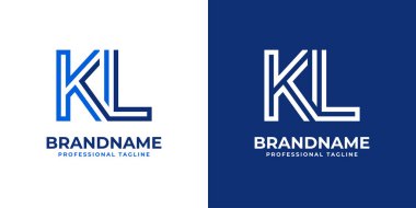 KL Satır Monogram Logosu, KL veya LK baş harfleri ile iş yapmak için uygun.