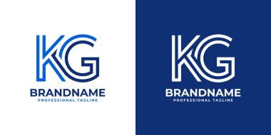 KG Satır Monogram Logosu, KG veya GK baş harfleri ile iş yapmak için uygun.