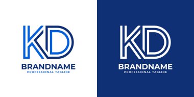 KD Satır Monogram Logosu, KD veya DK baş harfleri ile iş yapmak için uygun.