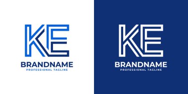 KE Satırı Monogram Logosu, KE veya EK harfleri ile iş için uygun.