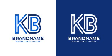 KB Satır Monogram Logosu, KB veya BK baş harfleri ile iş için uygun.