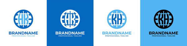 Набор букв Мбаппе и KH Globe, подходит для любого бизнеса с инициалами Мбаппе или KH.