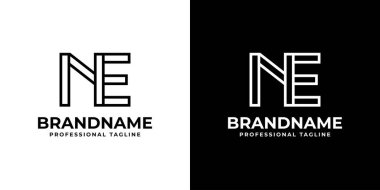 NE Harfi Monogram Logosu, NE veya EN harfli her iş için uygundur..