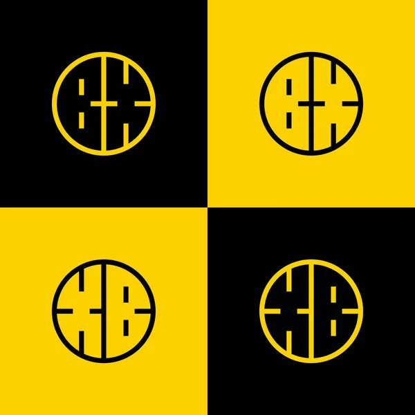 Ensemble Simple Logo Cercle Lettre Adapté Aux Affaires Avec Initiale — Image vectorielle