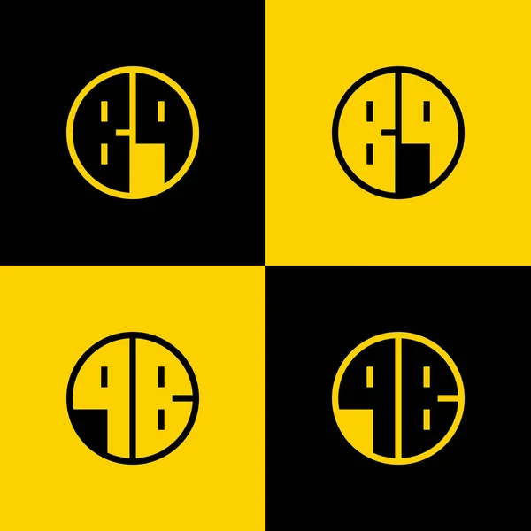 Egyszerű Letter Circle Logo Set Alkalmas Üzleti Vagy Kezdeti — Stock Vector
