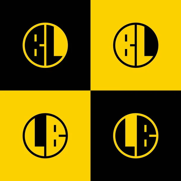 Set Logo Simple Letter Circle Adapté Aux Entreprises Avec Initial — Image vectorielle