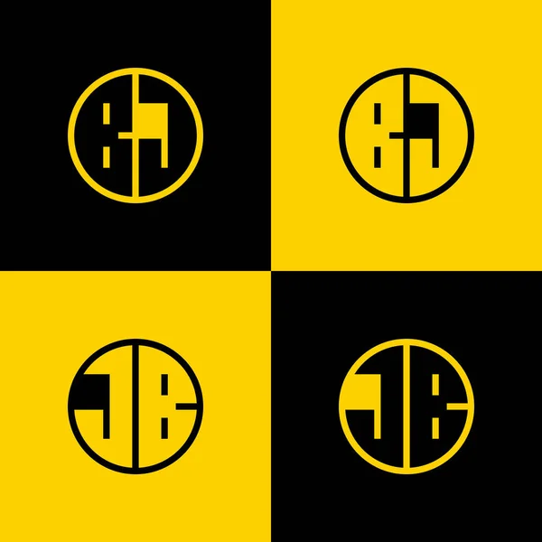Simple Letter Circle Logo Set Adapté Pour Les Entreprises Avec — Image vectorielle
