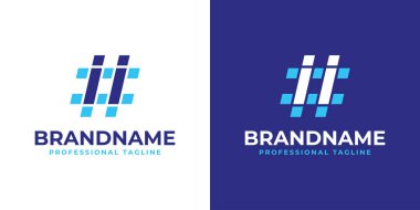 Harf II Hashtag Logosu, II paraflı her iş için uygundur.