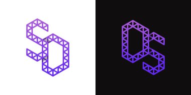 DS ve SD Polygon Logo Seti, DS ve SD harfli çokgen ile ilgili işler için uygun.