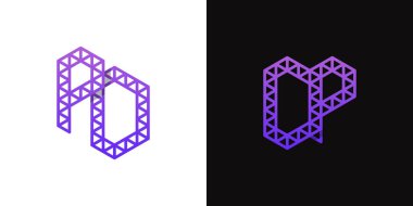 DP ve PD Polygon Logo Seti, DP ve PD harfleriyle çokgen ile ilişkili iş için uygun harfler.