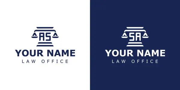 stock vector Letter AS and SA Legal Logo, suitable for any business related to lawyer, legal, or justice with AS or SA initials.