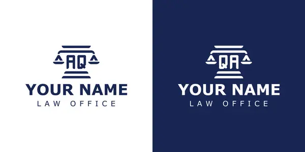 stock vector Letter AQ and QA Legal Logo, suitable for any business related to lawyer, legal, or justice with AQ or QA initials.