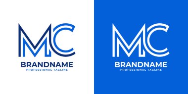 MC Line Monogram Logosu, MC veya CM baş harfleri ile iş için uygun.
