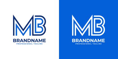 MB Satır Monogram Logosu, MB veya BM baş harfleri ile iş yapmak için uygun.