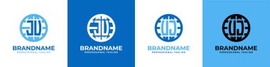 JU ve UJ Globe Logo Set harfleri, JU veya UJ harfleriyle başlayan her iş için uygundur..